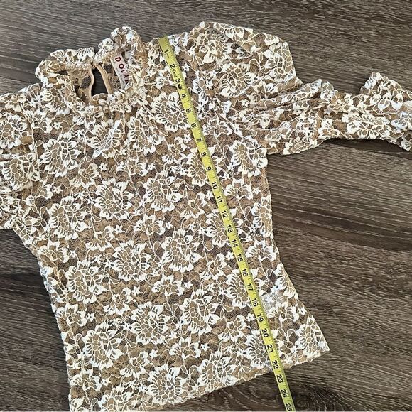 Dolan Sheer Lace Mock Neck Top - Picture 7 of 11